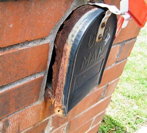 brick metal box post|mailbox replacement brick enclosure.